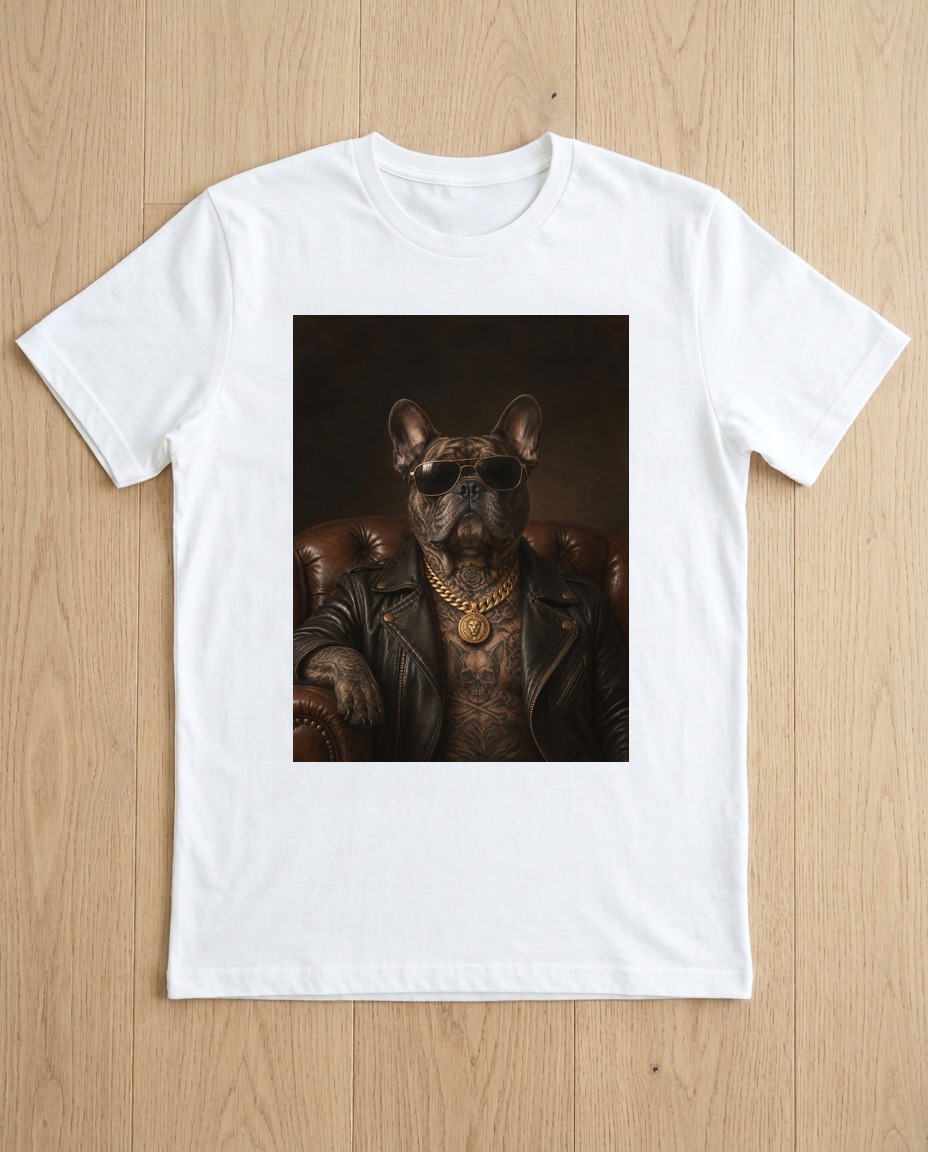 Klassisk t-shirt — Vit t-shirt, liggande
